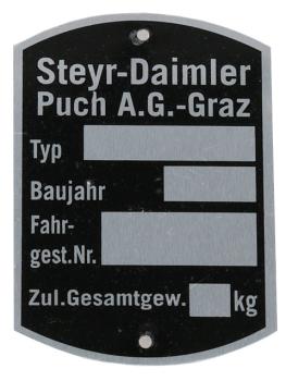 neutrales (leeres) Typenschild